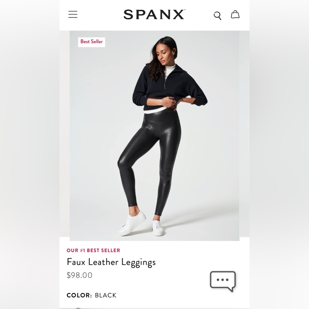 Spanx Faux Leather Legging, S, Petite length